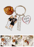Custom Any Photo Baseball Mom/Grandma - Personalized Baseball Premium Keychain With Charms