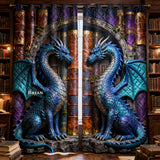 Dragon Book - Personalized Dragon Blackout Window Curtain/ Drapes Set