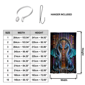 Dragon Book - Personalized Dragon Blackout Window Curtain/ Drapes Set