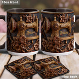 Just A Woman Who Loves Sewing - Personalized Sewing Accent Mug & Coaster