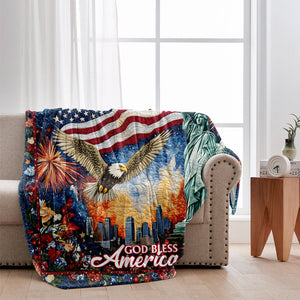 God Bless America - Personalized Bald Eagle Blanket
