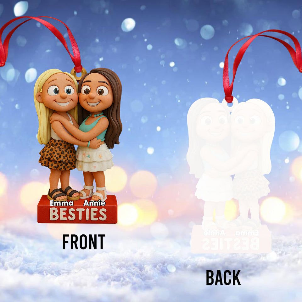 Besties Forever - Personalized Bestie Transparent Ornament
