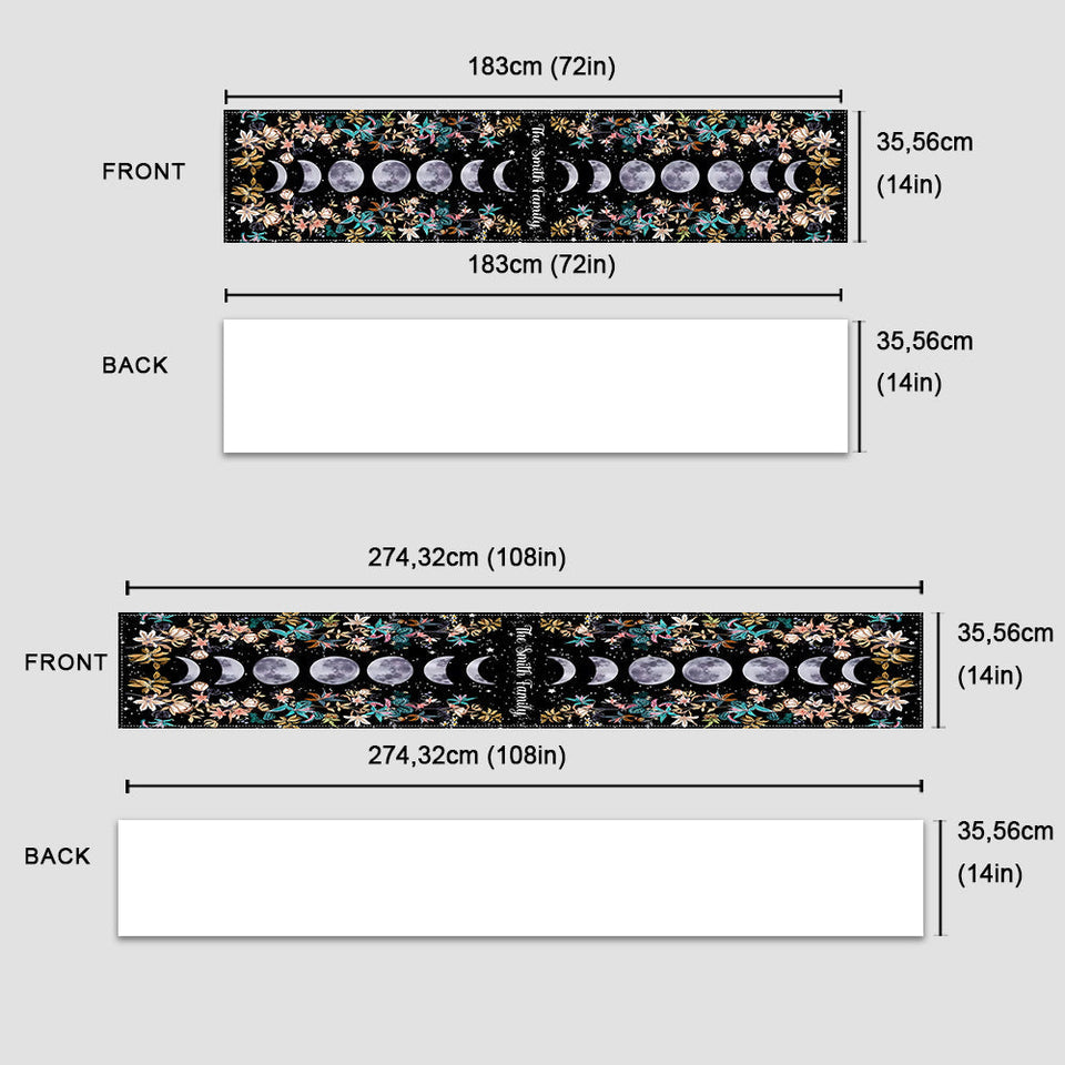 Floral Moon - Personalized Witch Table Runner