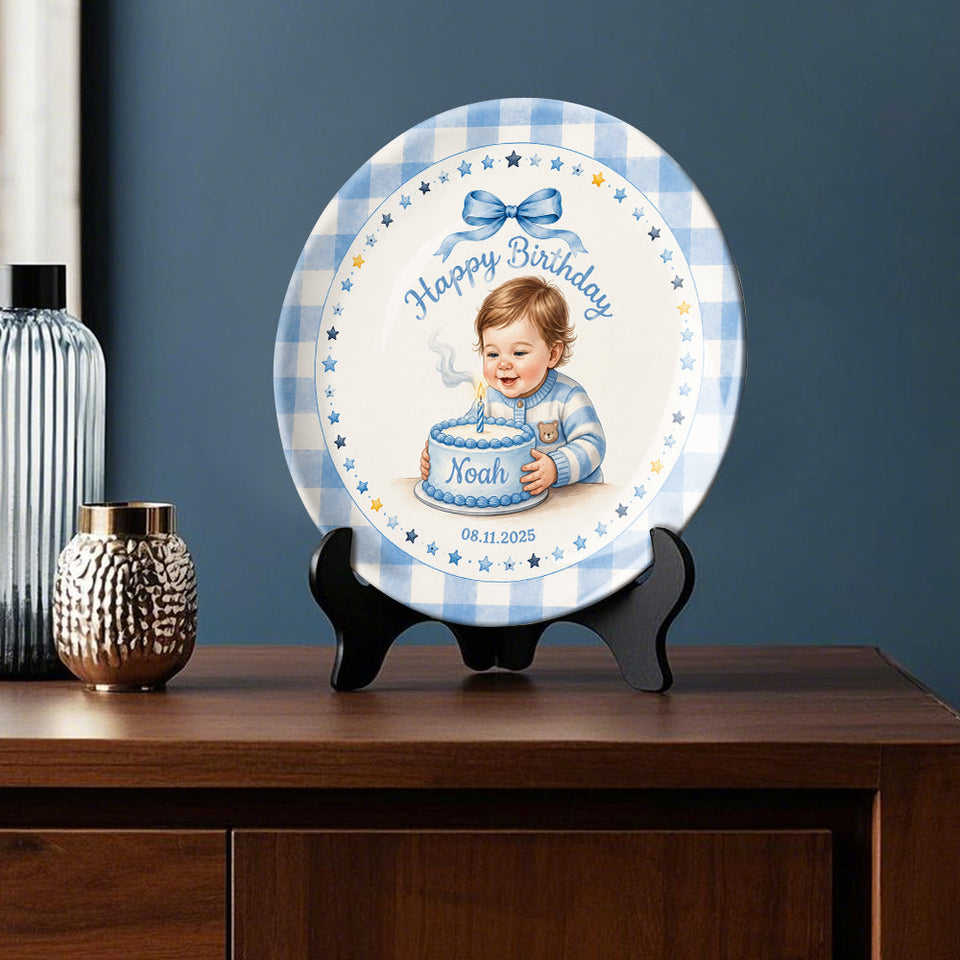 Beautiful Birthday Gift - Personalized Birthday Ceramic Round Plate