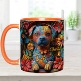 Colorful Pit Bull Dreams - Personalized Dog Accent Mug