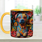 Colorful Pit Bull Dreams - Personalized Dog Accent Mug