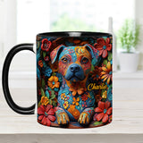Colorful Pit Bull Dreams - Personalized Dog Accent Mug