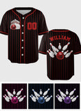 I'd Rather Be Bowling - Personalized Bowling Baseball Jersey