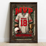 Gift For Football Son/ Daughter - Personalized Football Canvas And Poster