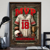 Gift For Football Son/ Daughter - Personalized Football Canvas And Poster