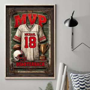 Gift For Football Son/ Daughter - Personalized Football Canvas And Poster