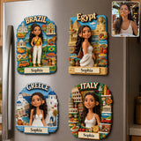 Just A Girl Who Loves Travelling - Personalized Travelling Magnet
