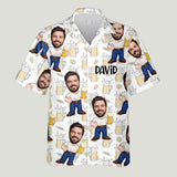 Funny Face Caricature Beer - Personalized Beer Hawaiian Shirt