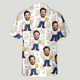 Funny Face Caricature Beer - Personalized Beer Hawaiian Shirt