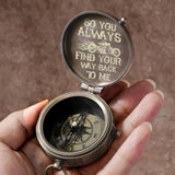 Find Your Way Back To Me - Personalized Biker Compass