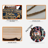 US 250th Anniversary - Personalized Patriot Custom Shaped Wood Sign