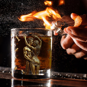 Congrats On Being My Husband - Personalized Couple Whiskey Glass