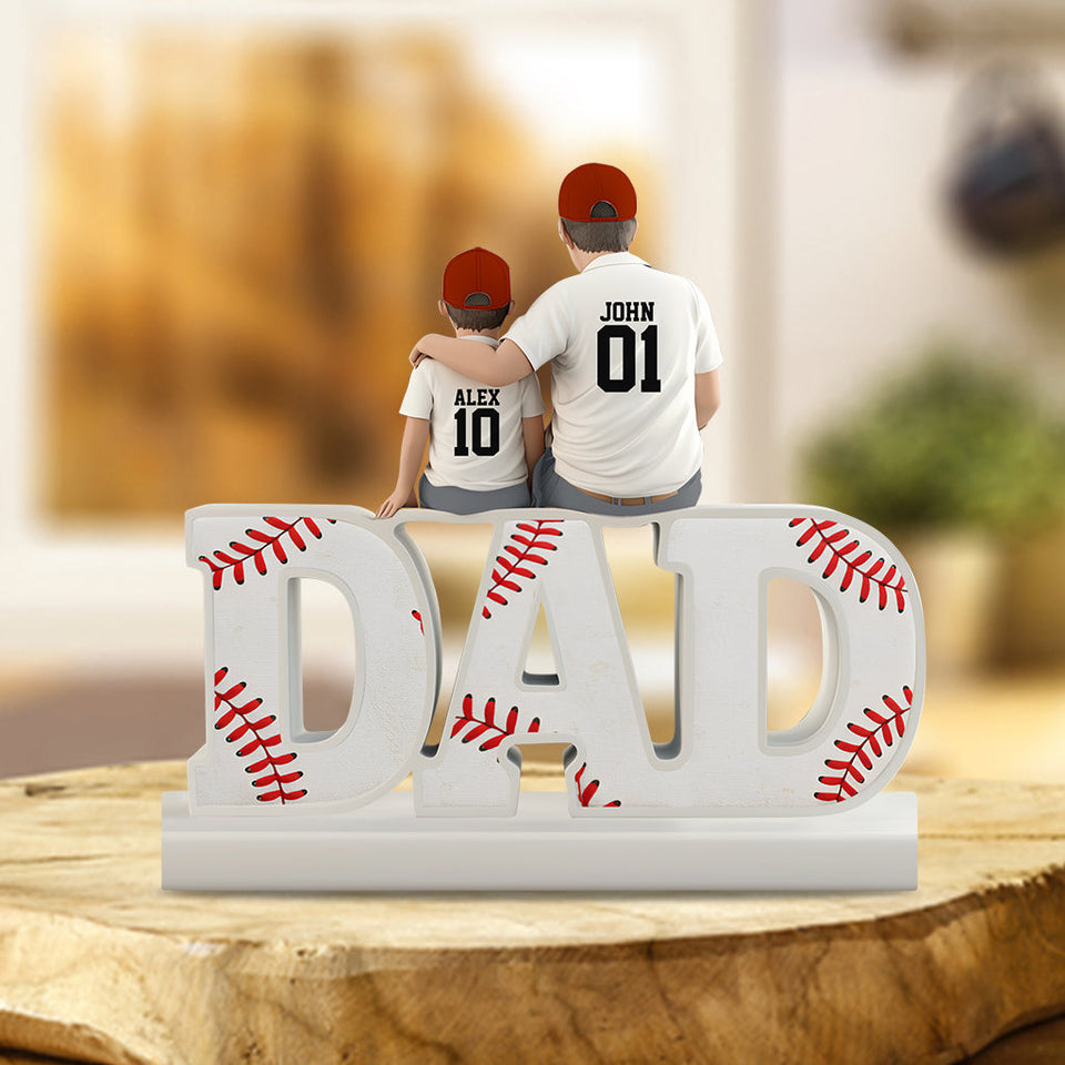 Best Baseball Dad Ever - Personalized Baseball Custom Shaped Acrylic Plaque
