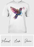 T-shirt et sweat à capuche personnalisés avec ruban rose et colibri en cristal pour la sensibilisation au cancer du sein