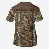 Zero Bucks Given - Personalized Hunting All Over Shirt