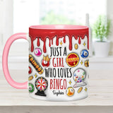 Just A Girl Who Loves Bingo - Personalized Bingo Player Accent Mug