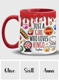 Just A Girl Who Loves Bingo - Personalized Bingo Player Accent Mug