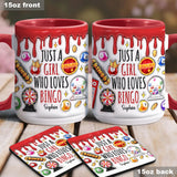 Just A Girl Who Loves Bingo - Personalized Bingo Player Accent Mug