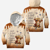 Just A Girl Who Loves Highland Cows - Personalized Highland Cow Hoodie and Leggings