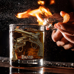 I like Whiskey And Guns And Maybe 3 People - Personalized Whisky Whiskey Glass