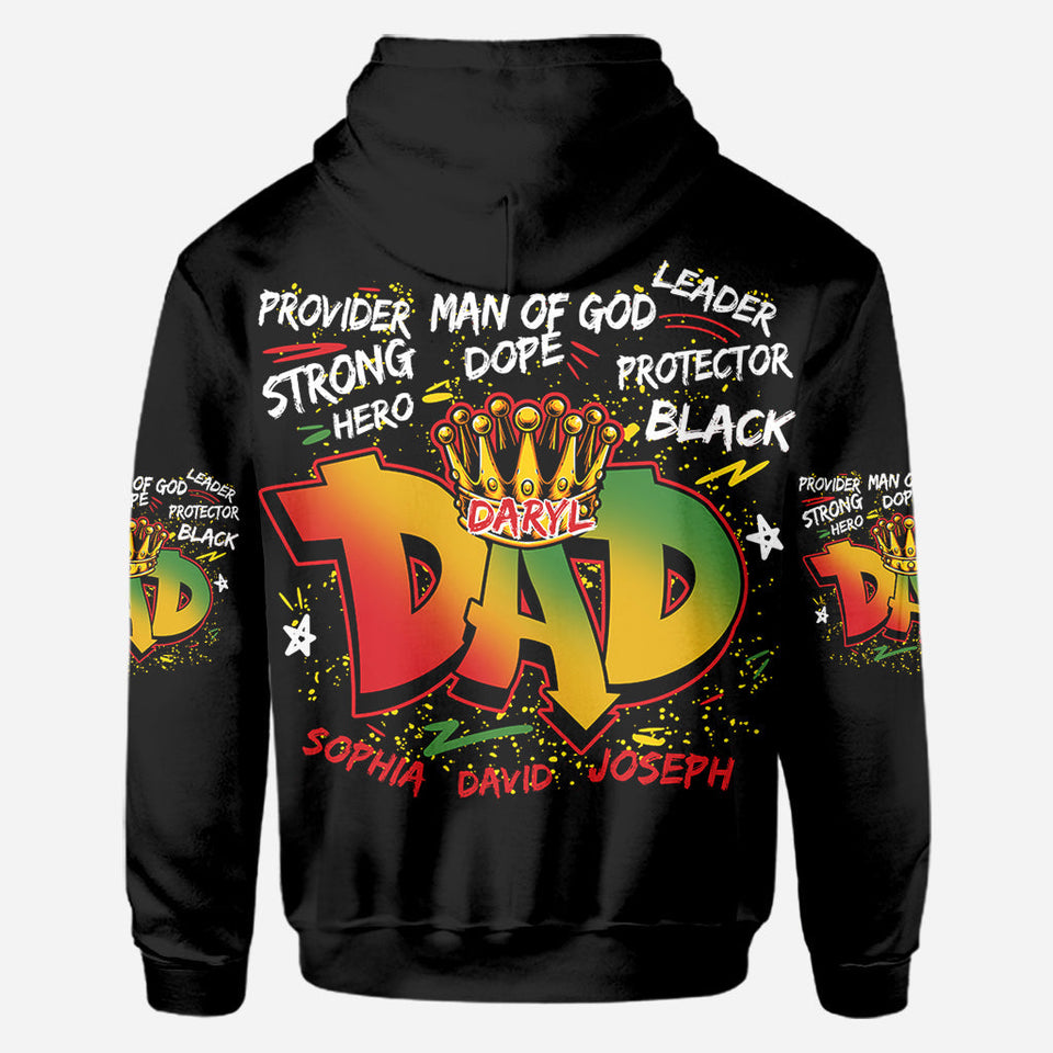 Strong Dope Hero Dad - Personalized African American All Over Shirt