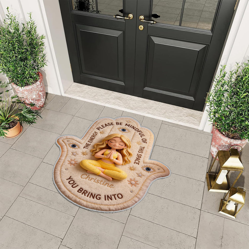 Please Be Mindful - Personalized Yoga Non-Slip Tufted Rug