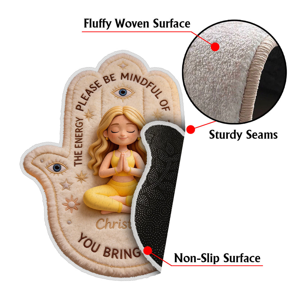 Please Be Mindful - Personalized Yoga Non-Slip Tufted Rug