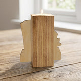 Perfect Father's Day Gift - Personalized Father Custom Shape Wooden Candle Holder