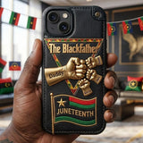 The Blackfather - Personalized Father 3D Embossed Leather Phone Case
