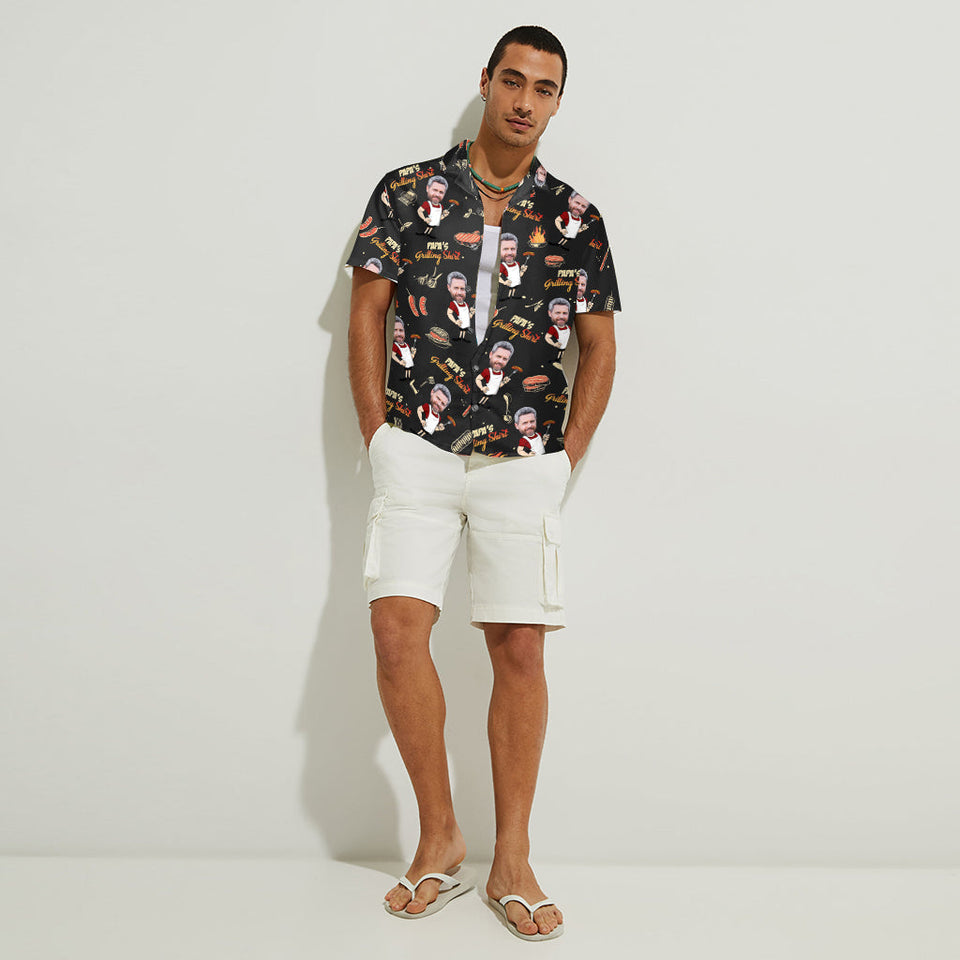 Papa's Grilling Shirt - Personalized Father Hawaiian Shirt