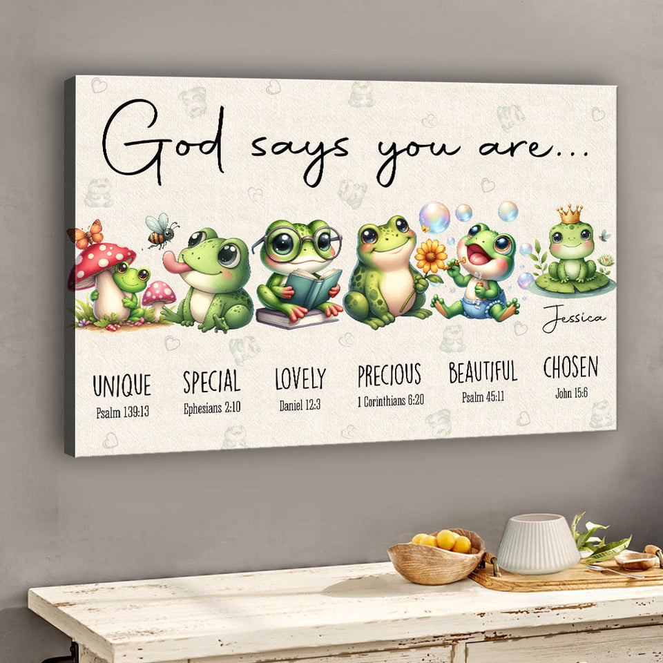 God Says You Are - Personalized Frog Canvas And Poster