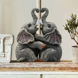 Elephant Anniversary Gifts - Personalized Couple Custom Shaped Wood Plaque