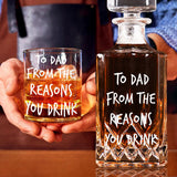 To Dad From The Reasons To Drink - Personalized Father Whiskey Decanter Set