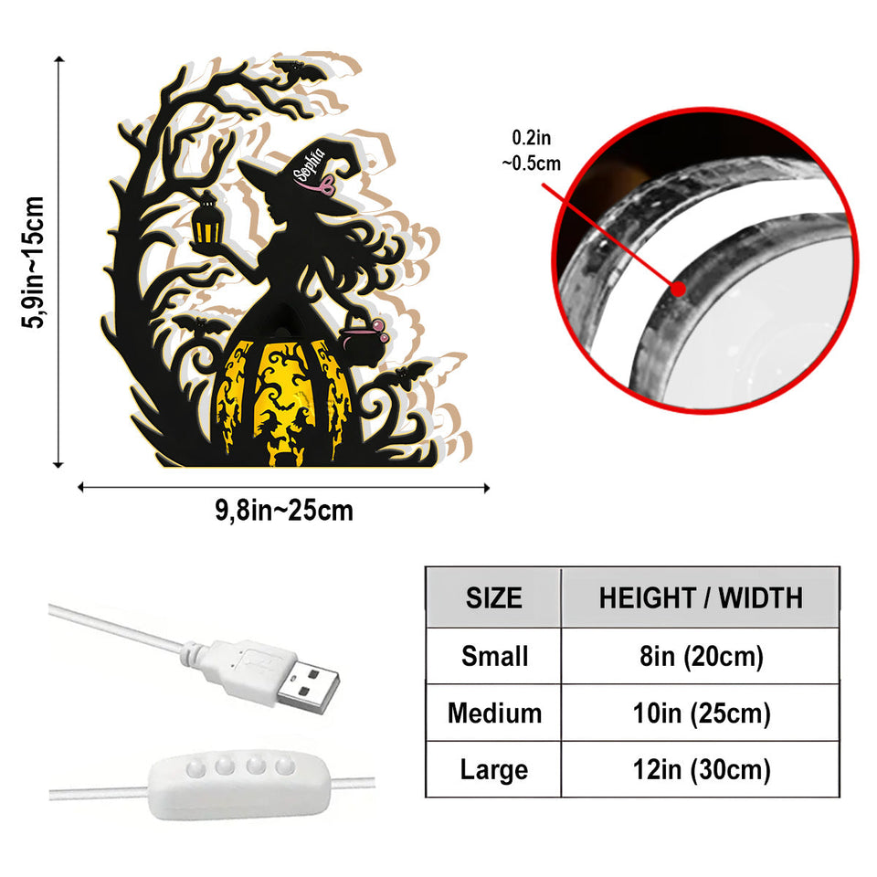 Magical Witch - Personalized Witch Acrylic LED Night Light