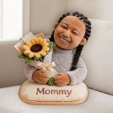 Mom Grandma And Bouquet - Personalized Mother Premium Faux Fur Pillow