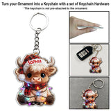 Merry Christmas - Personalized Highland Cow Ornament