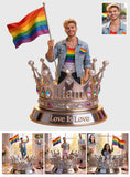 Love Is Love - Personalized LGBT Support Custom Shaped Acrylic Plaque