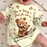 Happy First Mother's Day - Personalized Newborn Long Sleeve Onesie