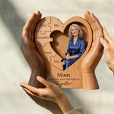 Mom You Are The Piece That Holds Us Together - Personalized Mother Custom Shaped Wood Plaque