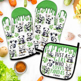Just A Girl Who Loves Pandas - Personalized Oven Mitts & Pot Holder Set