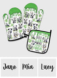 Just A Girl Who Loves Pandas - Personalized Oven Mitts & Pot Holder Set