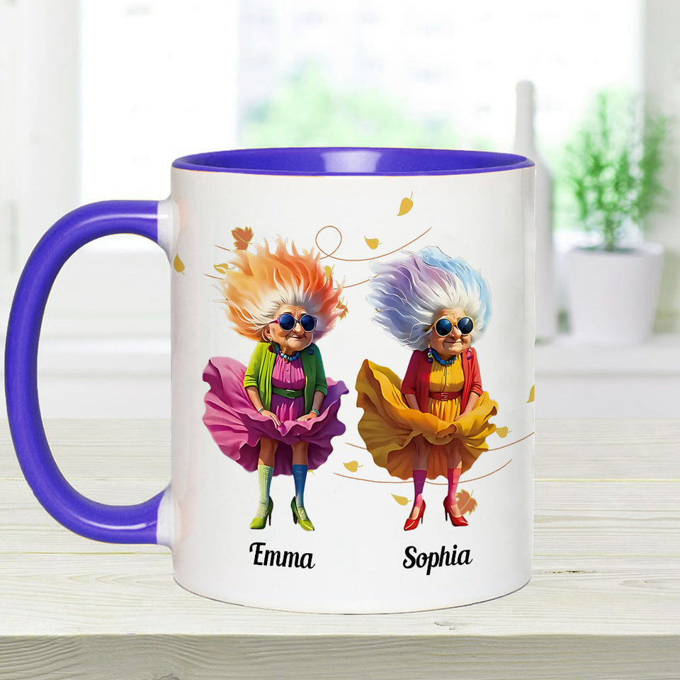 Old Friends - Personalized Best Friend Accent Mug