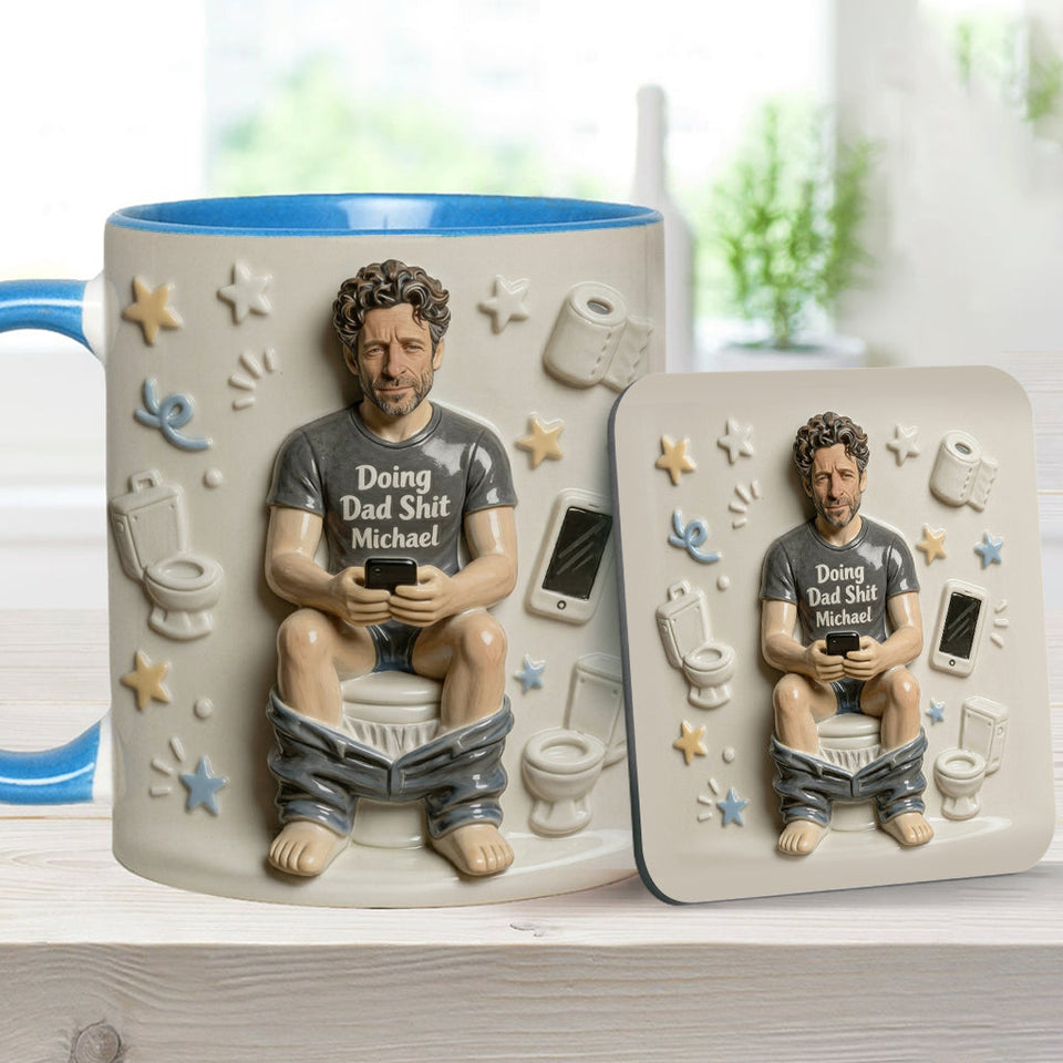 Best Time Of Day - Personalized Father Accent Mug & Coaster