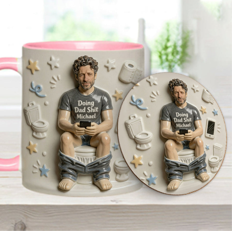 Best Time Of Day - Personalized Father Accent Mug & Coaster