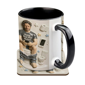 Best Time Of Day - Personalized Father Accent Mug & Coaster